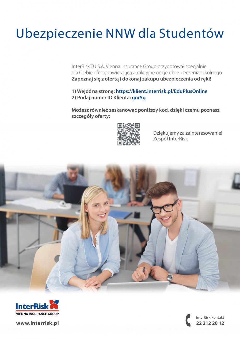 Klient Interrisk Edu Plus Online Ubezpieczenie od Następstw Nieszczęśliwych Wypadków Studentów - Rok